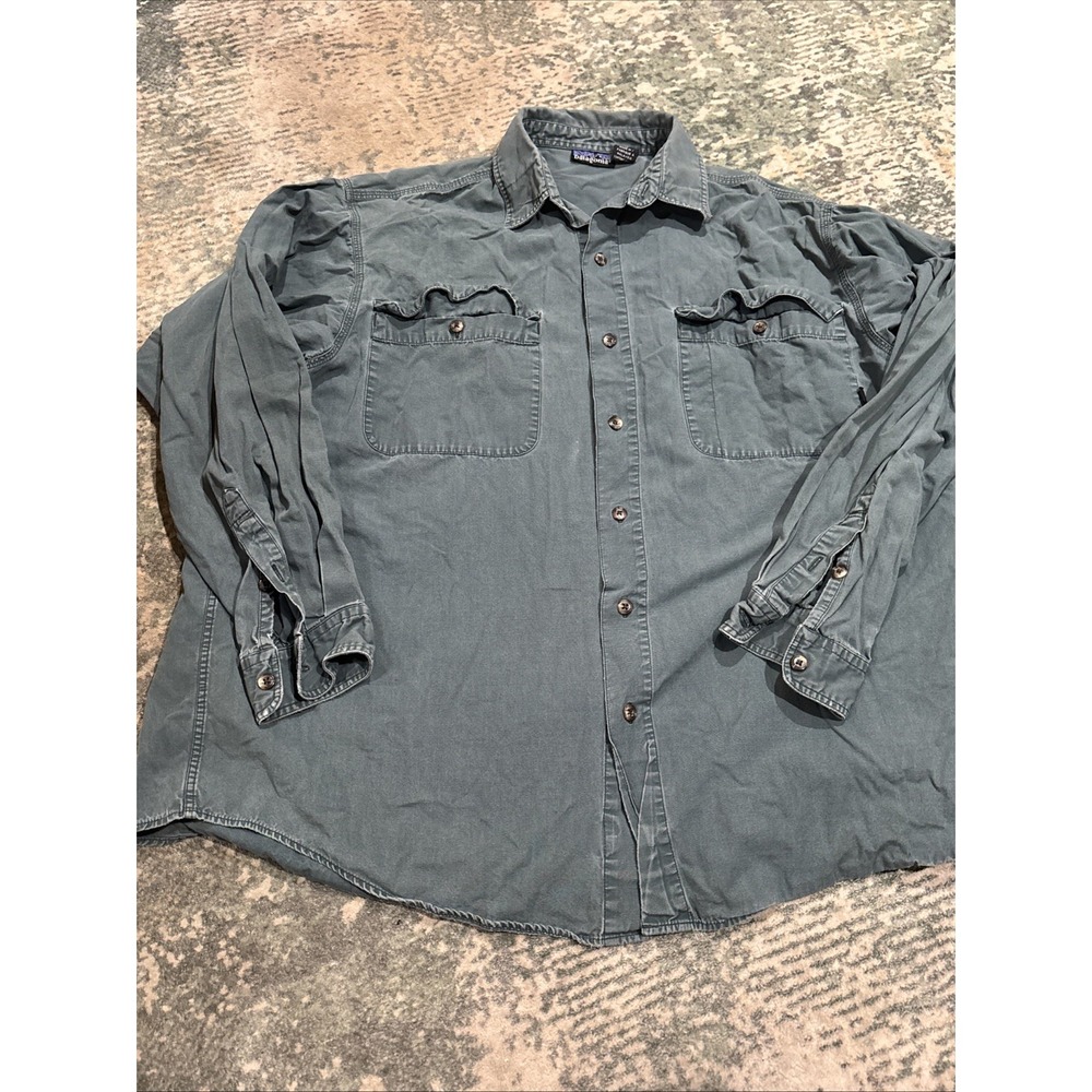 Vintage Patagonia Men's Heavyweight Cotton Canvas Work Shirt Large (Style 52177)